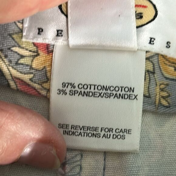 Talbots Ankle Pants Size 12P Side Zip Scroll Print Vintage 80s - Picture 10 of 11